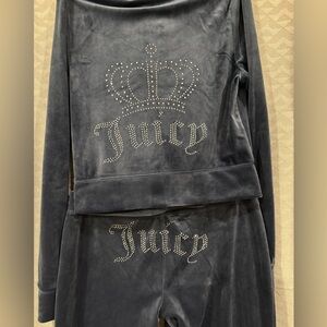 NWT Juicy Couture Regal Blue Tracksuit Velour Set with Rhinestones